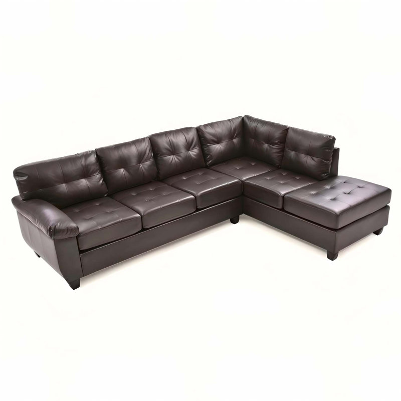 Gallant Sectionals (Without Ottoman), Cappuccino Faux Leather, Right Hand Facing