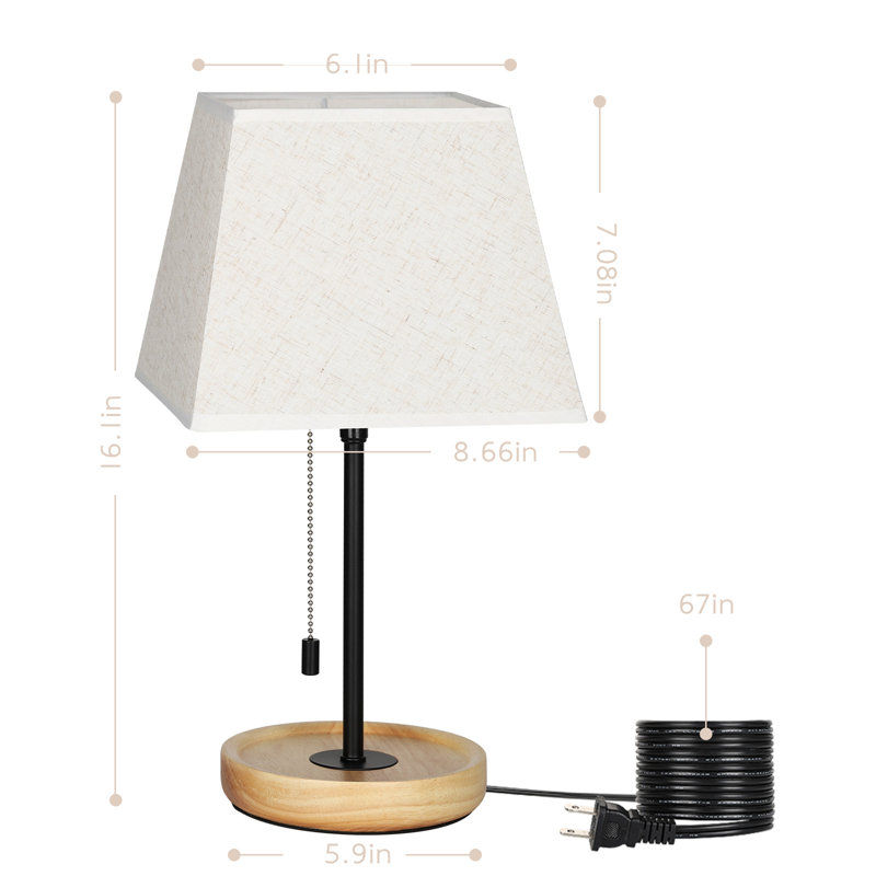Ensemble de 2 lampes de table modernes avec interrupteur à chaîne pour bureau