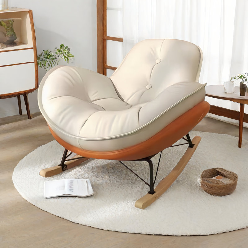 Chaise berçante moderne rembourrée, Orange