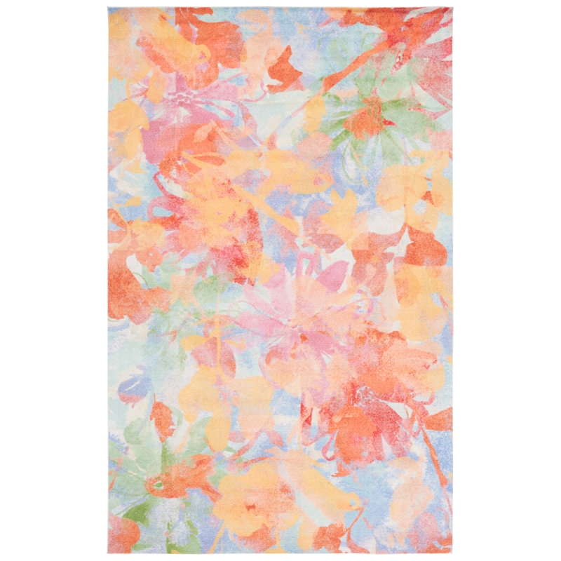 Tifton 100 Performance Floral Rug, Rectangle 4' x 6'