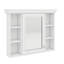Armoire de rangement murale contemporaine 35 po x 28 po avec porte miroir et 6 tablettes ouvertes-1190781110
