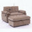 Double Recliner Sofa with USB Charging and Storage Ottoman-1065744521