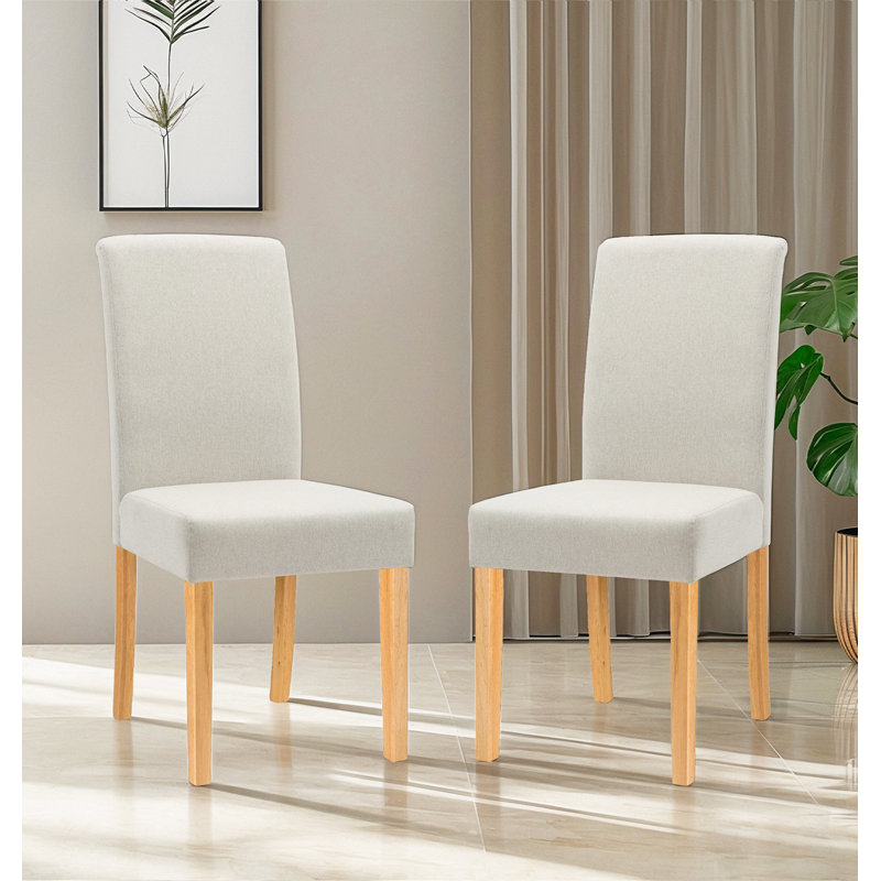 Coles 47cm H Fabric Upholstered Upholstered Back Parsons Chair, Beige