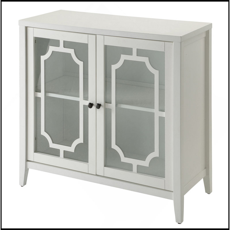 Console blanche avec 2 portes