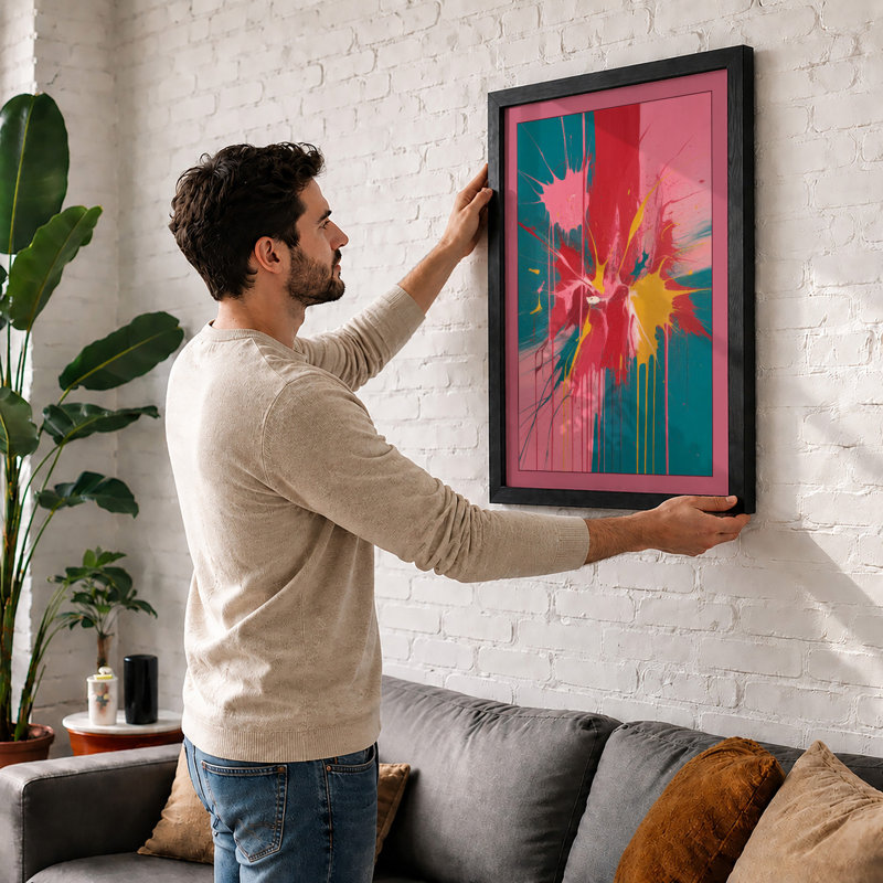 Chromatic Explosion Abstract - Print, A3 - 42.0 x 29.7 cm, White