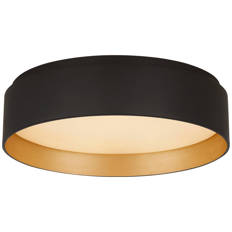 Shaw 1 - Light LED Flush Mount, Matte Black/Gold, 3" H x 11" W x 11" D, 1 Light