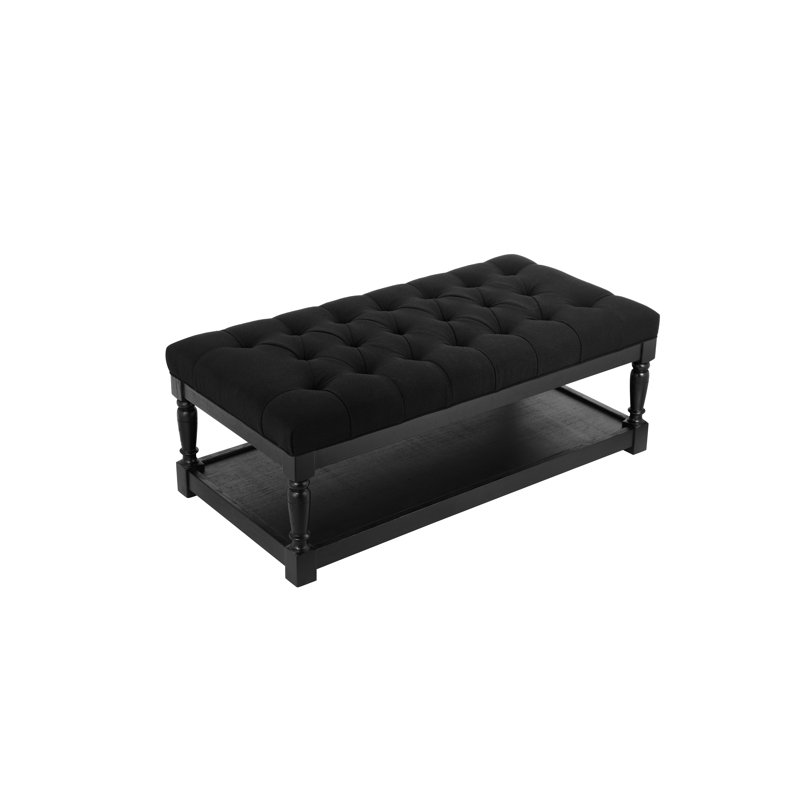 Pangea Home Athena Upholstered 47" Rectangle Storage Bench – Contemporary Tufted Seating for Living Room, Office, Entry Way or Bedroom