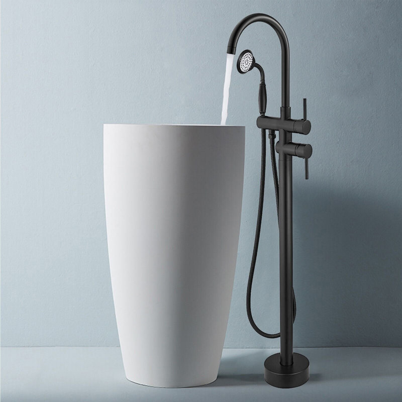 Akhtar Floor Clawfoot Tub Faucet Bath Filler