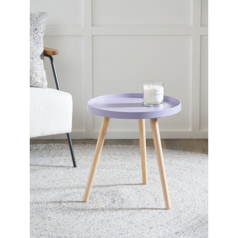 Margaux Tray Top End Table, Brown, Lilac
