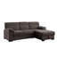 Canapé-lit modulaire en chenille brun Kipling II de 94 po avec méridienne et rangement à droite - lit gigogne-1118527344