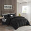 Ensemble d'édredon noir luxueux, moelleux et sherpa