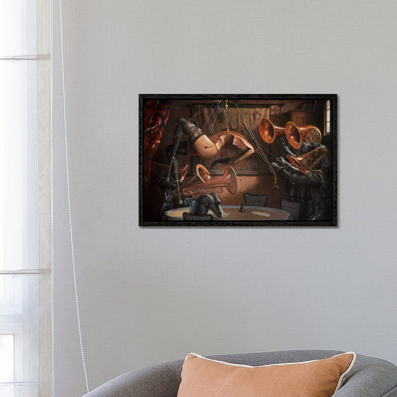 Serenade with Strings 1 Piece Painting on Canvas, 66.04 cm H x 45.72 cm W, Black Framed Canvas
