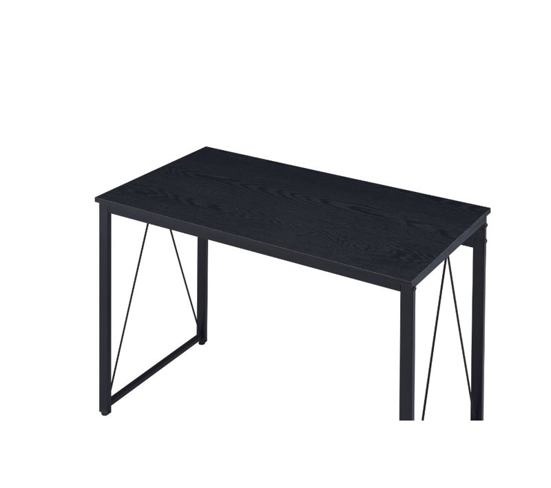Bureau d'écriture rectangulaire avec base en métal, H 28 po x l 35 po x P 18 po, Black