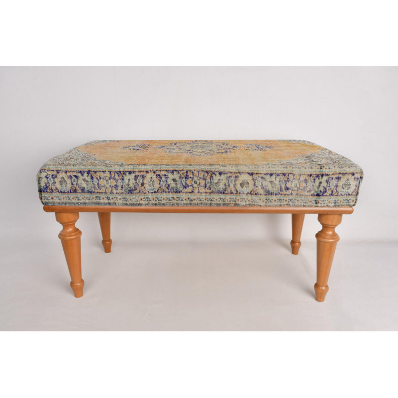 Banc orange, banc repose-pieds, banc fait à la main, banc rembourré, banc tapis turc, banc Kilim, banc de décoration intérieure, banc fait à la main