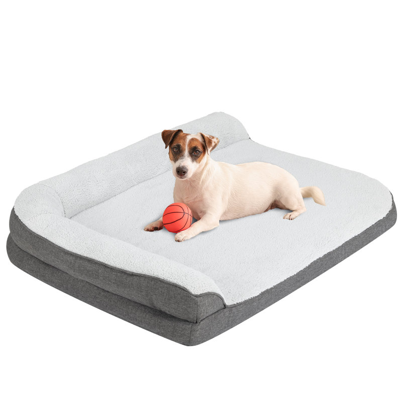 Lit pour chien en forme de L, Gris, H 3,2 po x l 35 po x P 22 po