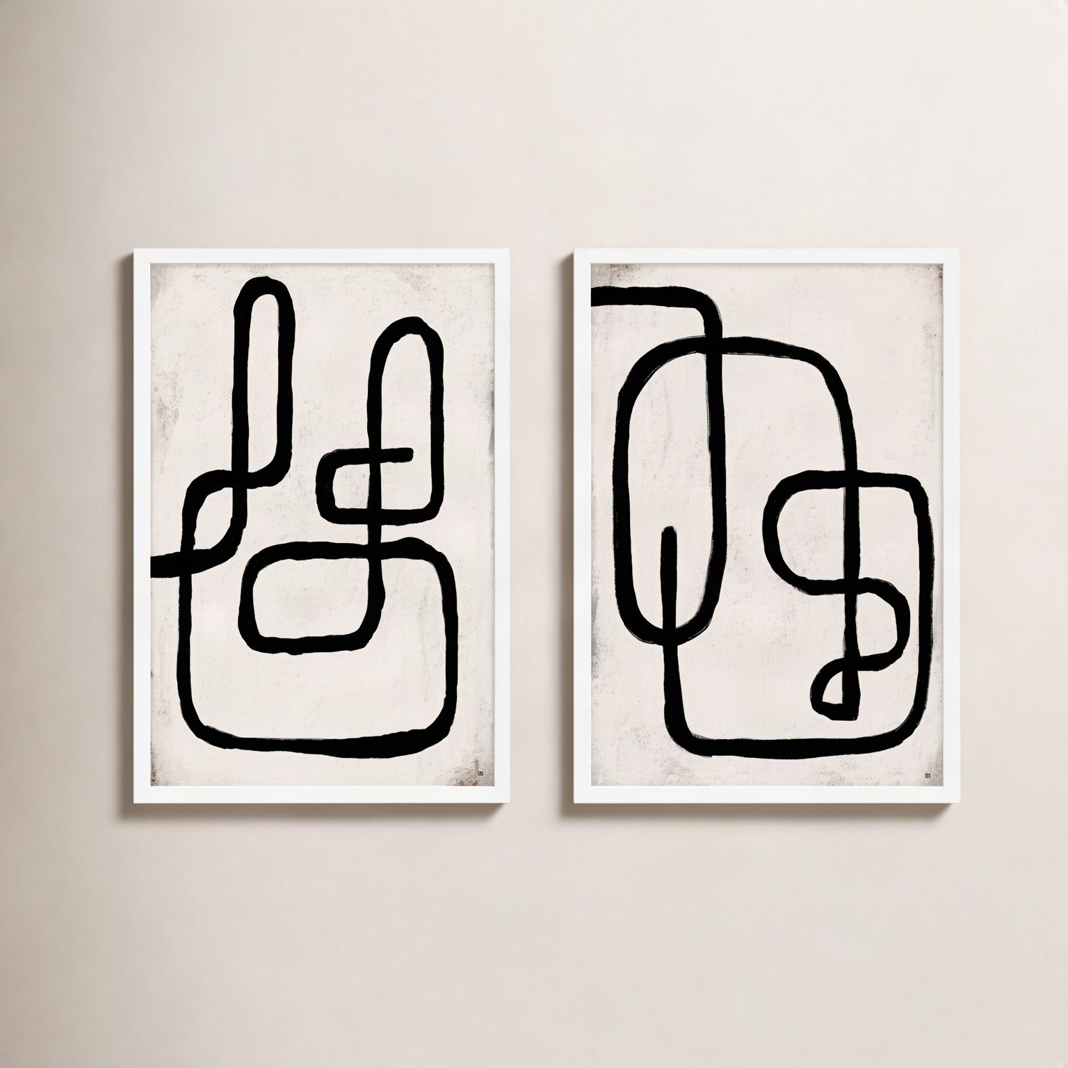 Linework by StudioM, 38" H x 53" W x 1.25" D, White Framed Paper