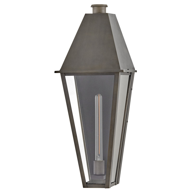 Endsley Single Light Outdoor Aluminum Wall Mount Lantern, 26" H x 10" W x 8" D