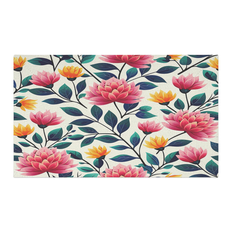 Tapis tressé Floral, Rectangulaire 3 pi x 5 pi