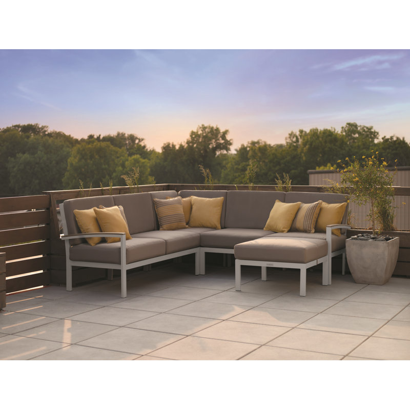 Travira Square Outdoor Ottoman Patio Ottoman, Stone