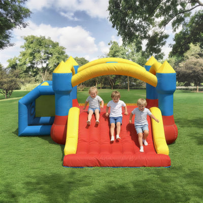 15.3x12ft Inflatable Bounce House with Slide & Blower for Kids 3-8