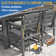 6 - Person Rectangular Outdoor Dining Set with 6 Chairs, Hdpe Patio Dining Table Sets