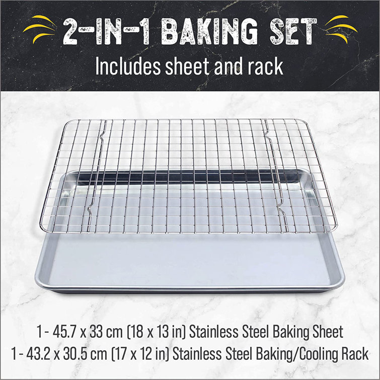  Velaze Stainless Cookie Sheet with Wire Rack(4 Pans