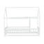 Lit simple en forme de maison avec structure de toit et garde-corps de sécurité, lit pour enfant en bois, blanc-947408424