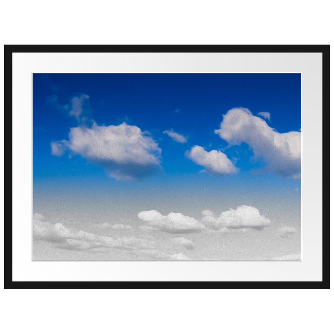 Gerahmtes Poster Schäfchenwolken an Blauem Himmel