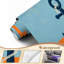 Murale auto-adhésive moderne pour la chambre à coucher Peel and Stick L 69 po x l 96 po avec imprimé ancre nautique bleu et orange