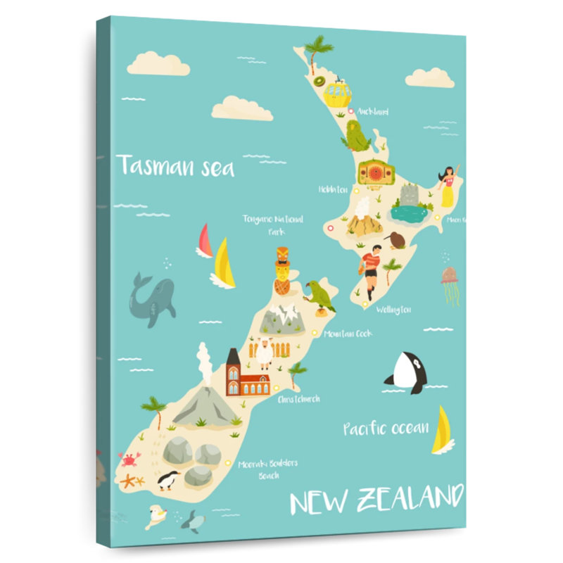Carte pour enfants Keiri, Nouvelle-Zélande, H 39 po x l 26 po