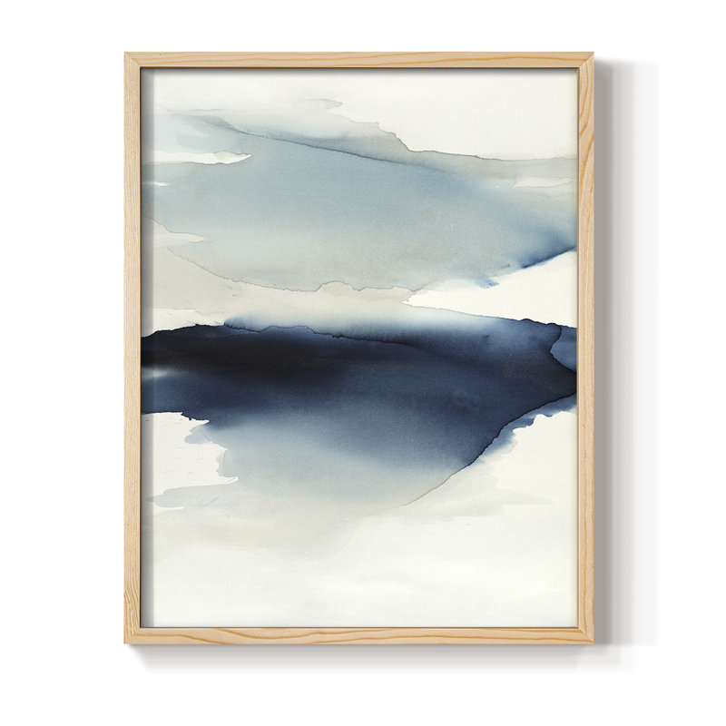 Waves I Framed Print - Solid Wood, Natural, 11" H x 9" W
