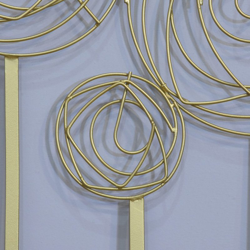 Handmade Abstract Wall Decor on Iron, Gold
