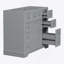 Meuble-lavabo 36 po sans lavabo, base d'armoire seulement, une armoire et six tiroirs, gris-126590387