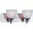 Durango 2-Light Indoor Brushed Nickel Bath or Vanity Wall Mount with Alabaster Glass Bell Shades