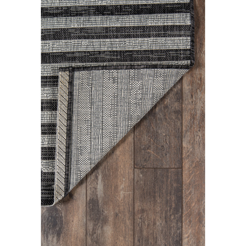 Tapis gris anthracite à motif géométrique Momeni Villa Monaco, Tapis de couloir 2 pi x 6 pi