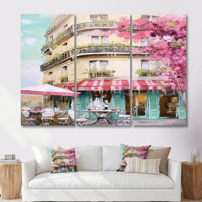 Plainfield - City Paris, ensemble d'art mural, Toile tendue, H 40 po x l 60 po x P 1 po
