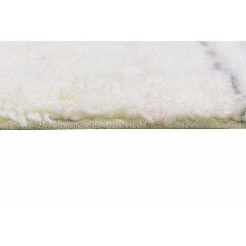 Tapis rose en laine mouton Arona rond, Rond 4 pi
