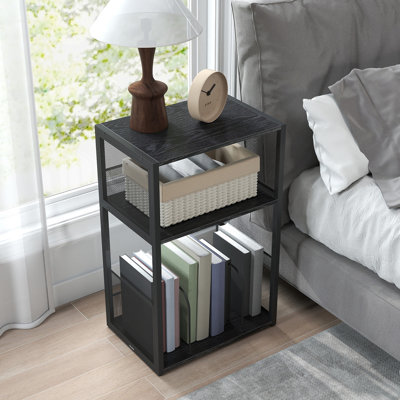 Record Player Stand, 3-Tier Side Table, Vinyl Record Storage Up To 100 Albums, End Table For Living Room, Bedroom