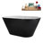 54" Streamline Soaking Glossy Black Freestanding Tub and Tray With Internal Drain-112235287