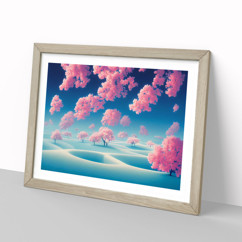 Magnetic Spring Forest - Framed Print, 46cm H x 64cm W x 2cm D, Oak