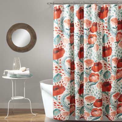 Lush Decor Poppy Garden Floral Shower Curtain