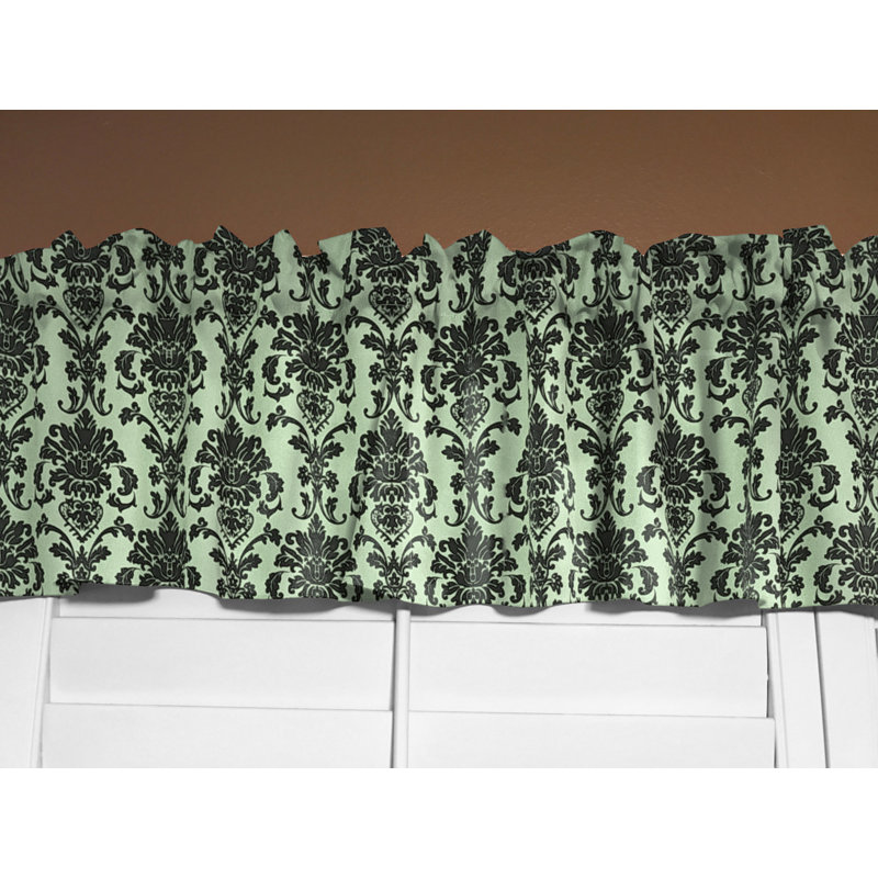 Cantonnière florale en damas 58 po, L 58 po x L 16 po, Sauge