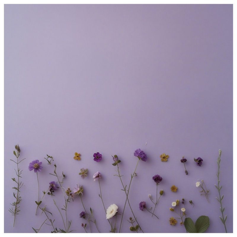 Édredon mauve à fleurs sauvages sur lavande, Lit simple