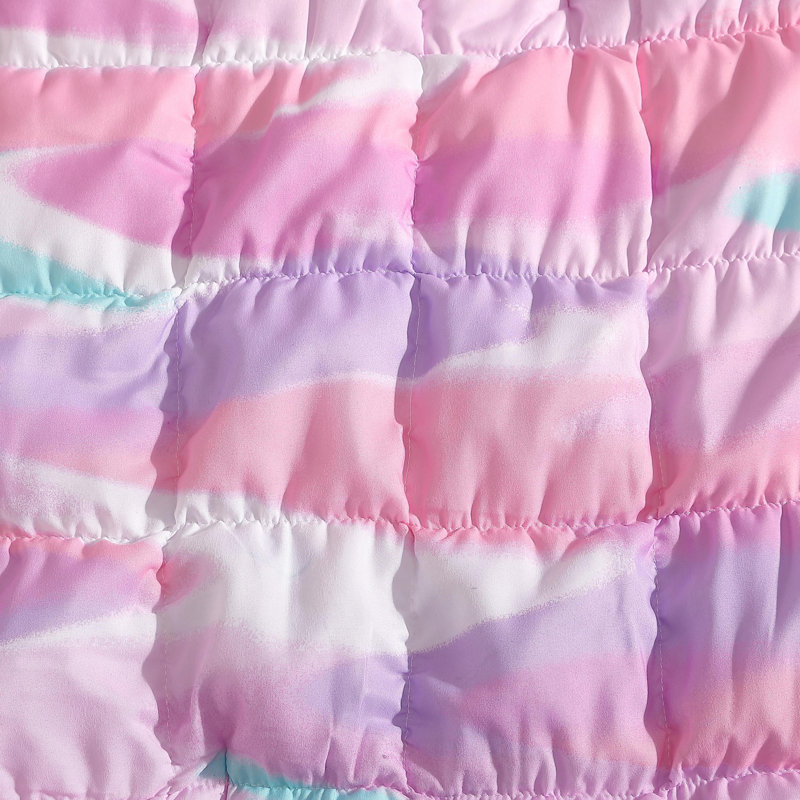 ALEX + BELLA Staci Swirl Pink Soft Embellished Microfiber Comforter Set, Twin Comforter+1 Standard Sham+1 Throw Pilow