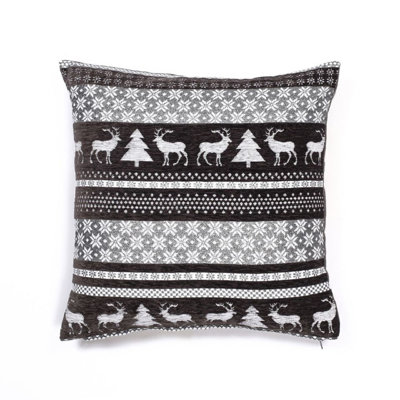 Laymantown Cotton Patchwork Grey Square Euro Cushion