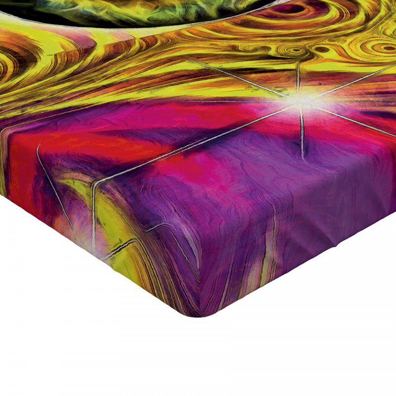 Microfiber Abstract Fitted Sheet, Twin Fitted Sheet