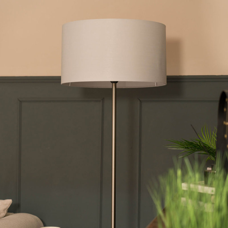 132.5cm Chrome Arched Floor Lamp, Grey