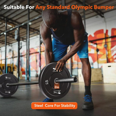 25LB Rubber Bumper Plates Pair, 2" Olympic Weight Plates for Strength Training