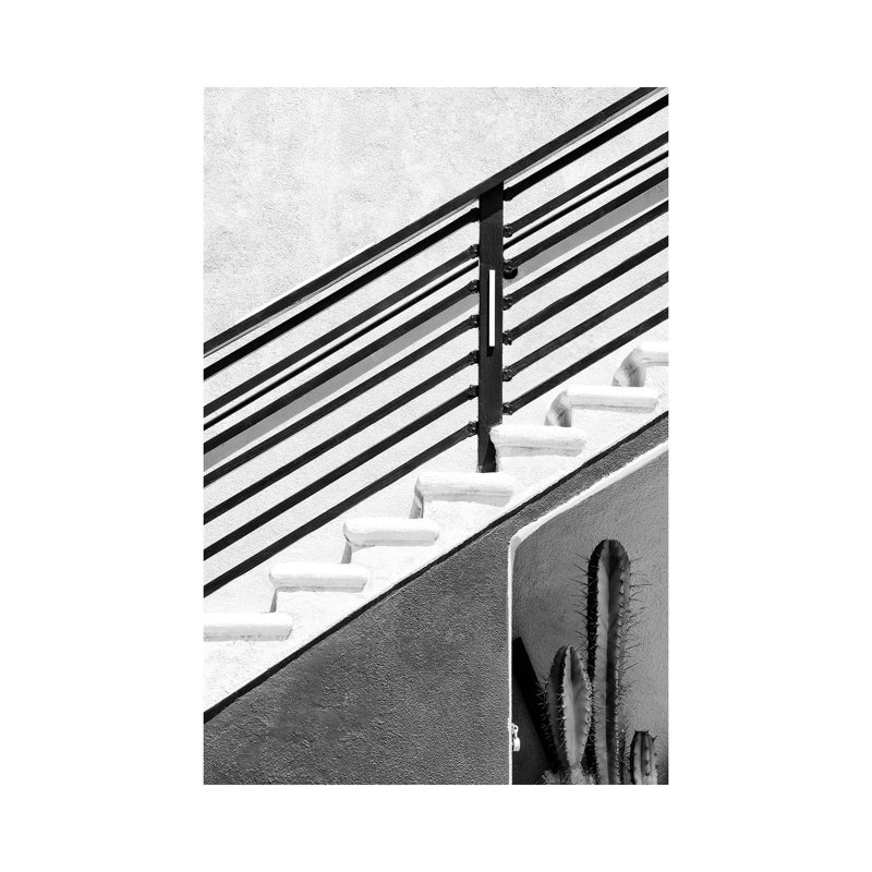Black California Series - Climbing Stairs - Wrapped Canvas Print, 66.04 cm H x 45.72 cm W x 1.91 cm D