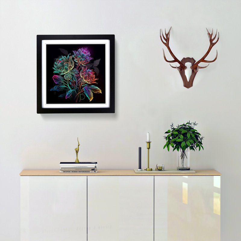 Single Picture Frame Print on Wood, Black